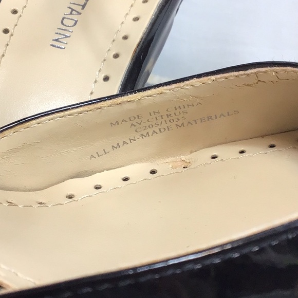 Adrienne Vittadini ‘Citrus’ Black Faux Panted Ankle Strap Point Toe Heels - Picture 3 of 14